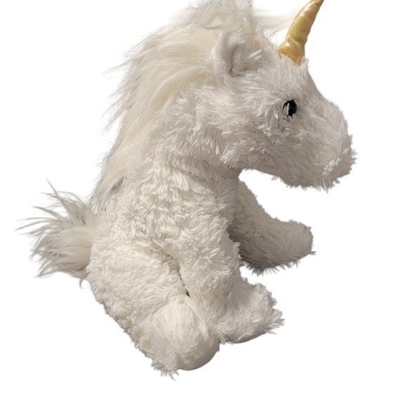 Aurora‎ White 2018 Unicorn Gold Horn Black Eyes Animal Plush Stuffed Toy 12 In - Picture 3 of 9